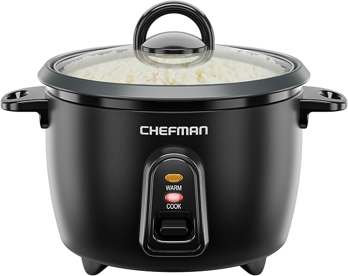Arrocera Eléctrica Chefman, Capacidad de 10 Tazas, Acero Inoxidable, Color Negro, Modelo RJ34-10C-M-V2