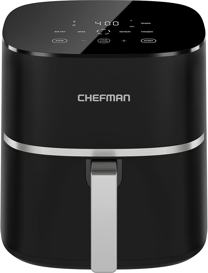 Freidora De Aire Digital Chefman, Turbofry, Tamaño Familiar, Capacidad de 5 Litros, Color Negro, Modelo RJ38-5T-MX